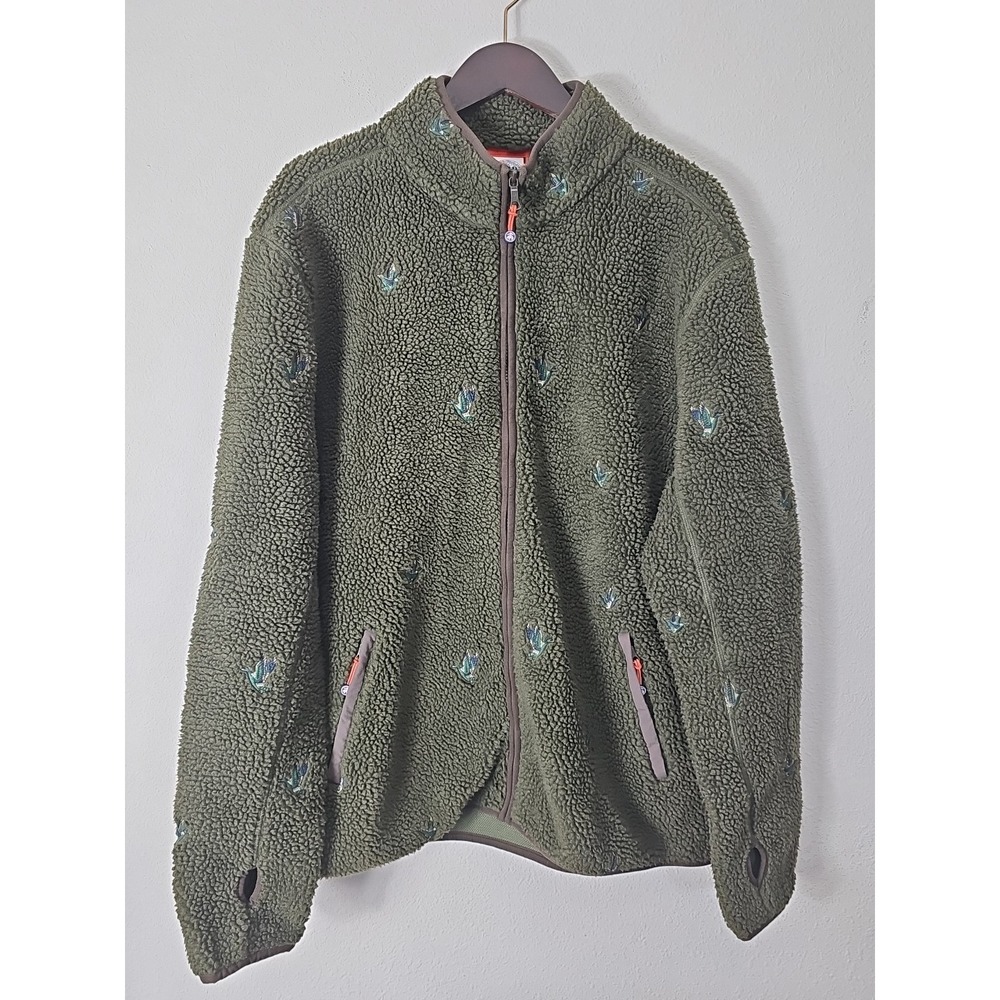 Brooks Brothers Green Fleece Jacket‎ Duck Embroidered Full Zip Size XL